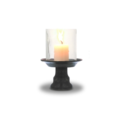 Candle Holder - Photophore Bronze Brass w. Glass