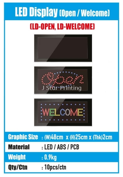 LED Display (Open/Welcome)