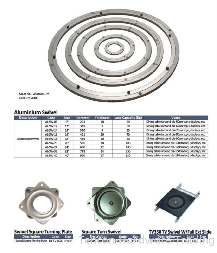 Turn Swivel Swivel eTen Furniture Hardware