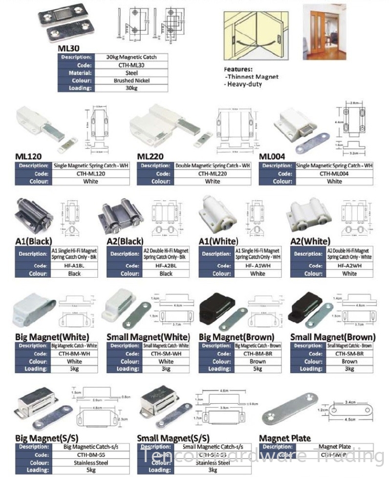 Catch & Magnet Catch & Magnet eTen Furniture Hardware