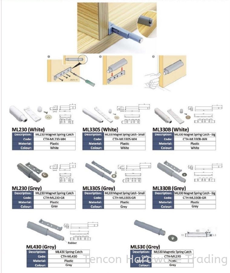 Catch & Magnet Catch & Magnet eTen Furniture Hardware