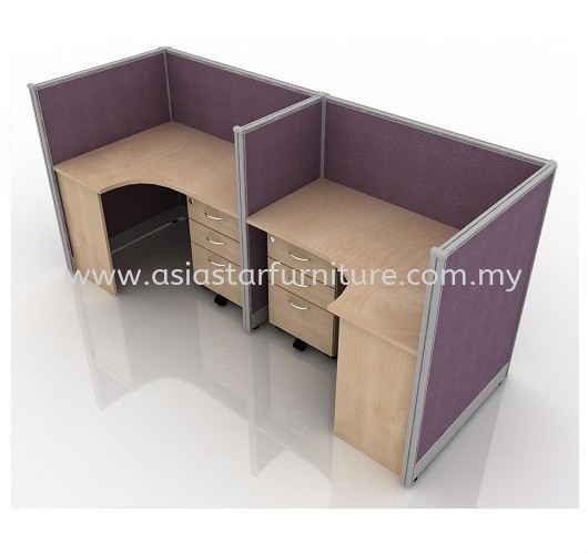 CLUSTER OF 2 OFFICE PARTITION WORKSTATION 3 - Partition Workstation Serdang | Partition Workstation Balakong | Partition Workstation Mahkota Cheras | Partition Workstation Puchong