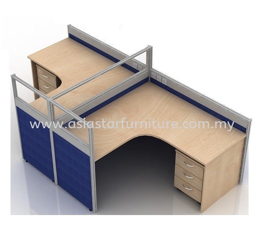 CLUSTER OF 2 OFFICE PARTITION WORKSTATION 17 - Partition Workstation Taman Muda | Partition Workstation Taman Connaught | Partition Workstation Port Klang | Partition Workstation Sri Hartamas