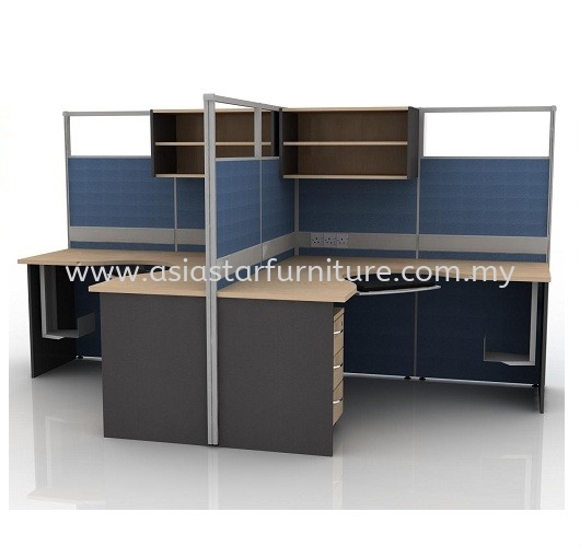 CLUSTER OF 2 OFFICE PARTITION WORKSTATION 15 - Partition Workstation Bukit Jelutong | Partition Workstation Kota Damansara | Partition Workstation Dataran Prima | Partition Workstation Glenmarie Shah Alam 