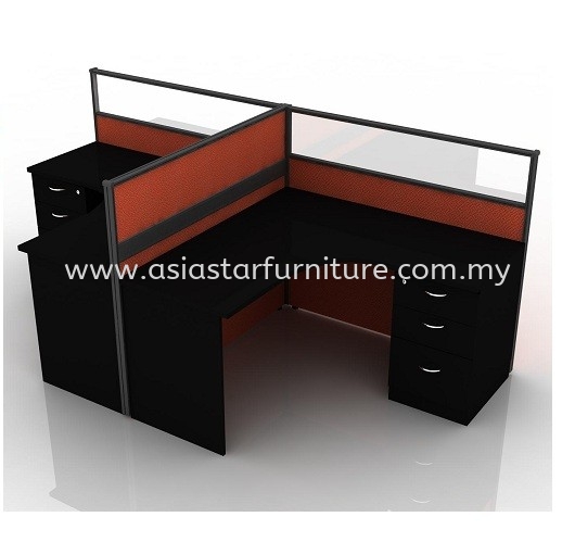 CLUSTER OF 2 OFFICE PARTITION WORKSTATION 13 - Partition Workstation KL Eco City | Partition Workstation Kuchai Lama | Partition Workstation Bandar Kinrara | Partition Workstation Bukit Jalil