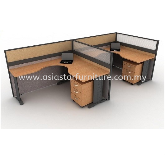 CLUSTER OF 2 OFFICE PARTITION WORKSTATION 27 - Partition Workstation Puteri Puchong | Partition Workstation Damansara Kim | Partition Workstation Bandar Puchong Jaya | Partition Workstation Taipan USJ