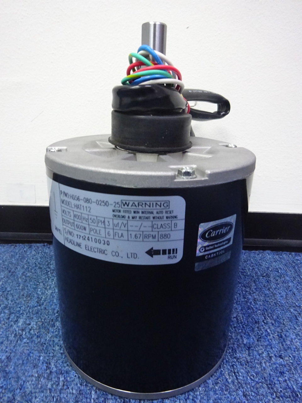 CARRIER HAT112 6P 600W 50HZ/3PH (400V) COND. FAN MOTOR -(38LZA100-90125) (HD56-080-0250-25)