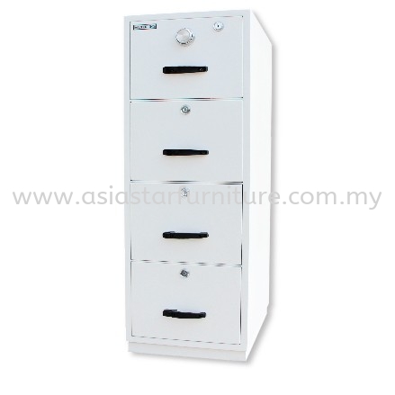 FIRE RESISTANT CABINET SAFETY BOX 4 DRAWER SAND BEIGE COLOR SIDE VIEW-safety box klang | safety box putra jaya | safety box cyber jaya