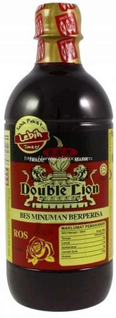 KHH Double Lion Bes Minuman Berperisa Ros 495ml