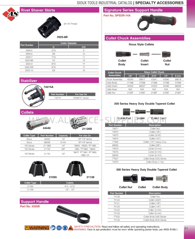  SIOUX Specialty Accessories SIOUX Specialties SNAP-ON / WILLIAMS / SIOUX