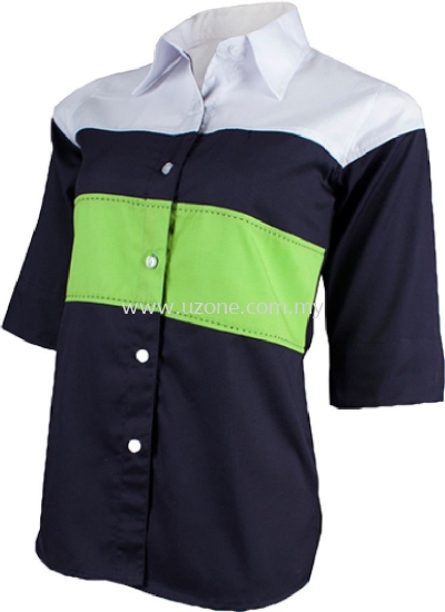 FC2502 (Ready Stock) Navy / White / Apple Green