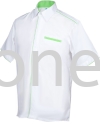 OF1002 (Ready Stock) White / Apple Green OF100 Male Corporate Uniform