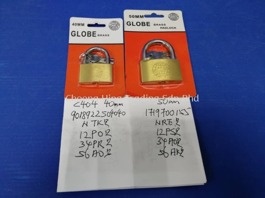 GLOBE BRASS PADLOCK-C404 (40MM &50MM)