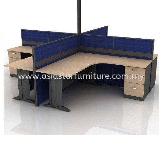 CLUSTER OF 4 OFFICE PARTITION WORKSTATION 13 - Partition Workstation KL Eco City | Partition Workstation Kuchai Lama | Partition Workstation Bandar Kinrara | Partition Workstation Bukit Jalil