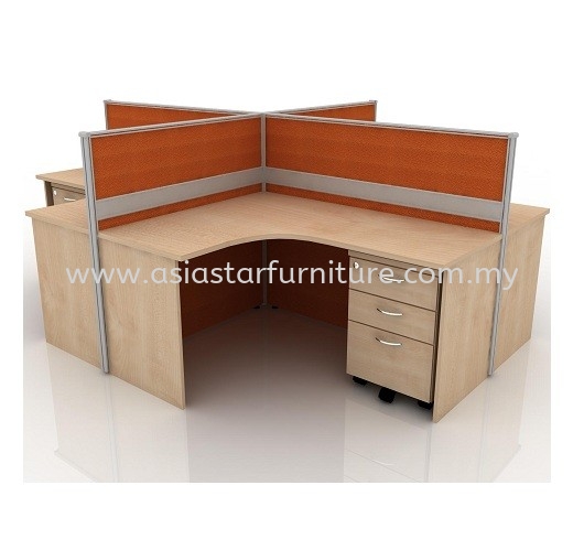 CLUSTER OF 4 OFFICE PARTITION WORKSTATION 5 - Partition Workstation Kota Kemuning | Partition Workstation Klang | Partition Workstation Putra Jaya | Partition Workstation Cyber Jaya