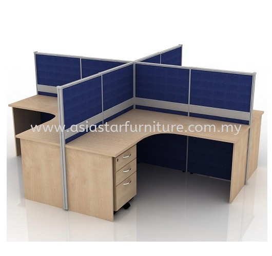 CLUSTER OF 4 OFFICE PARTITION WORKSTATION 6 - Partition Workstation Bangi | Partition Workstation Kajang | Partition Workstation Semenyih | Partition Workstation Nilai