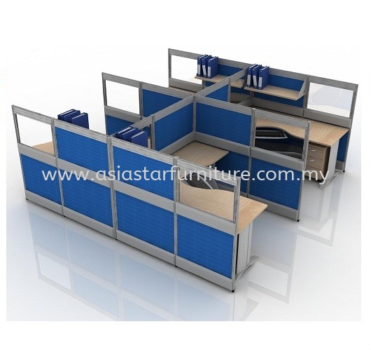 CLUSTER OF 4 OFFICE PARTITION WORKSTATION 45 - Partition Workstation Mahkota Cheras | Partition Workstation Puchong | Partition Workstation Sunway | Partition Workstation Subang