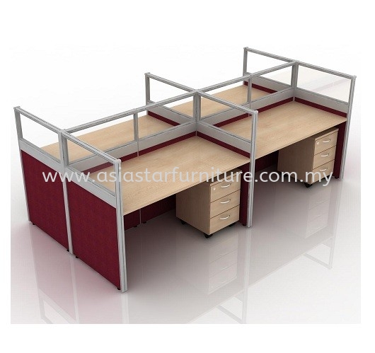 CLUSTER OF 4 OFFICE PARTITION WORKSTATION 39 - Partition Workstation Shamelin | Partition Workstation Pandan Indah | Partition Workstation Pandan Perdana | Partition Workstation Taman Muda