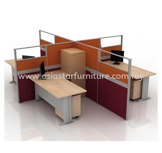 CLUSTER OF 4 OFFICE PARTITION WORKSTATION 59 - Partition Workstation Pandan Indah | Partition Workstation Pandan Perdana | Partition Workstation Taman Muda | Partition Workstation Taman Connaught