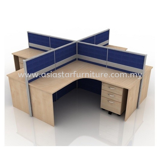 CLUSTER OF 4 OFFICE PARTITION WORKSTATION 9 - Partition Workstation Rawang | Partition Workstation Kepong | Partition Workstation Segambut | Partition Workstation Kelana Jaya