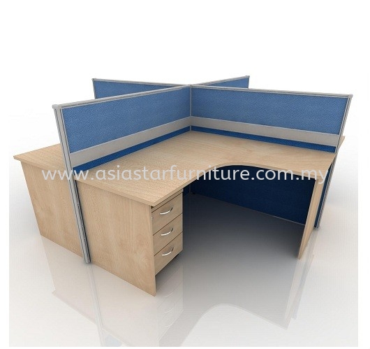 CLUSTER OF 4 OFFICE PARTITION WORKSTATION 2 - Partition Workstation Seri Kembangan | Partition Workstation Gombak | Partition Workstation Batu Caves | Partition Workstation Kepong