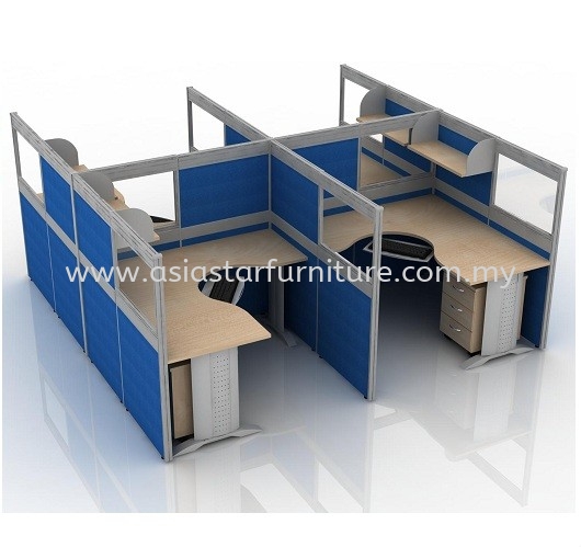 CLUSTER OF 4 OFFICE PARTITION WORKSTATION 43 - Partition Workstation Sungai Besi | Partition Workstation Sri Petaling | Partition Workstation Seri Kembangan | Partition Workstation Gombak