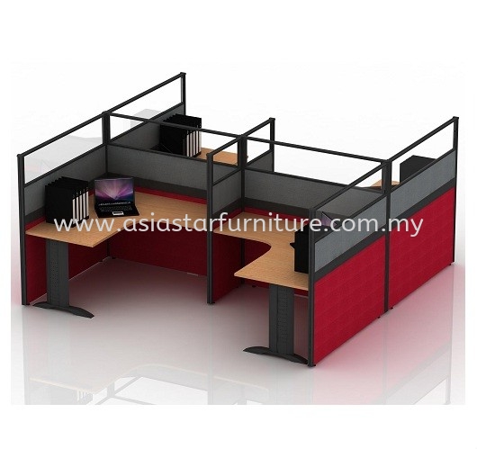 CLUSTER OF 4 OFFICE PARTITION WORKSTATION 58 - Partition Workstation Dataran Prima | Partition Workstation Glenmarie Shah Alam | Partition Workstation Chan Sow Lin | Partition Workstation Shamelin