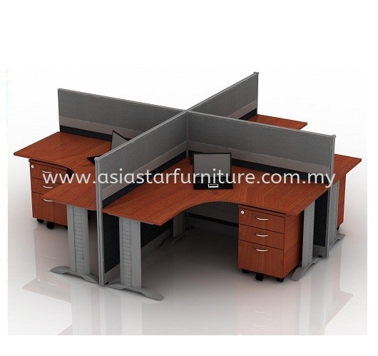 CLUSTER OF 4 OFFICE PARTITION WORKSTATION 7 - Partition Workstation Sepang | Partition Workstation Banting | Partition Workstation Rawang | Partition Workstation Bandar Botanic