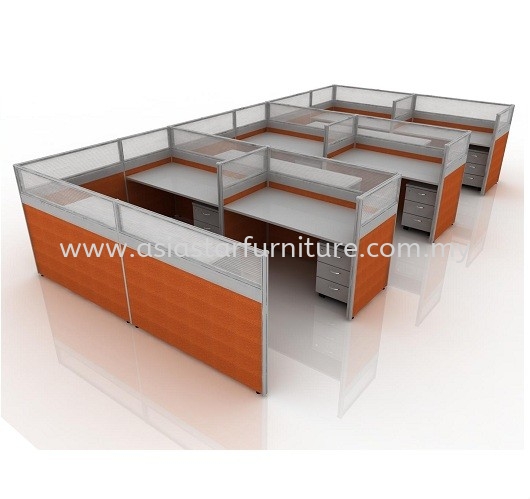 CLUSTER OF 6 OFFICE PARTITION WORKSTATION 18 - Partition Workstation Bandar Puchong Jaya | Partition Workstation Taipan USJ | Partition Workstation Sunway Damansara | Partition Workstation Kota Damansara