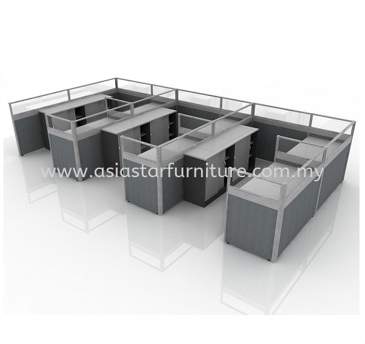 CLUSTER OF 6 OFFICE PARTITION WORKSTATION 20 - Partition Workstation Bangsar | Partition Workstation KL Eco City | Partition Workstation Kuchai Lama | Partition Workstation Bandar Kinrara