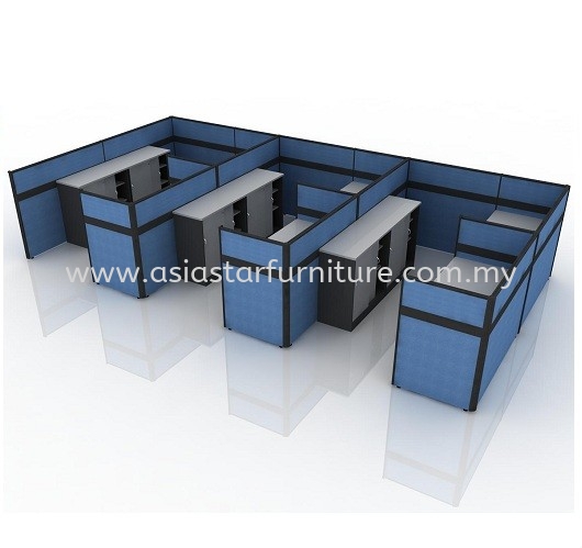 CLUSTER OF 6 OFFICE PARTITION WORKSTATION 21 - Partition Workstation Bukit Jalil | Partition Workstation Sentul | Partition Workstation Brickfield | Partition Workstation Damansara Jaya