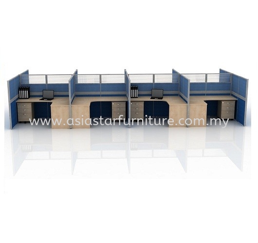 CLUSTER OF 8 OFFICE PARTITION WORKSTATION 4 - Partition Workstation Sri Petaling | Partition Workstation Seri Kembangan | Partition Workstation Gombak | Partition Workstation Batu Caves