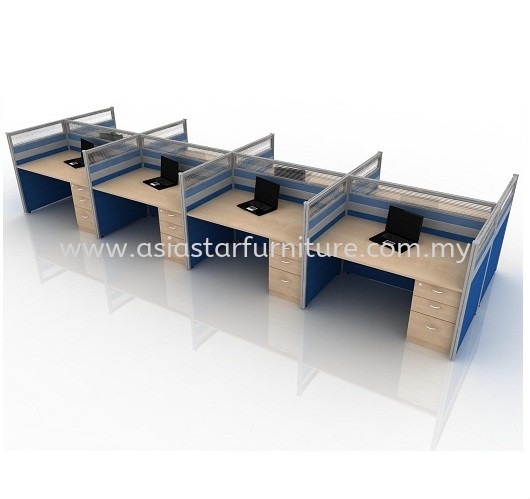 CLUSTER OF 8 OFFICE PARTITION WORKSTATION 17 - Partition Workstation Sungai Buloh | Partition Workstation Tropicana | Partition Workstation Taman Tun Dr Ismail | Partition Workstation Bukit Damansara