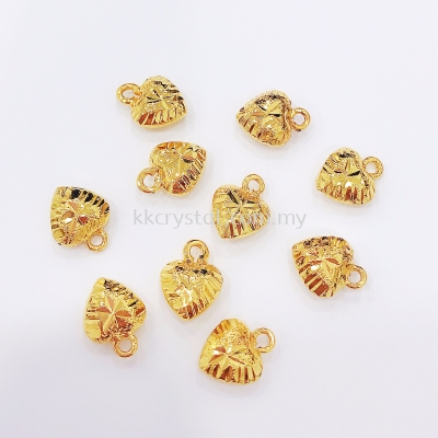 Charm, Faceted Love, 8mm, 0283045, White Gold Plated, Gold Plating, 10pcs/pack