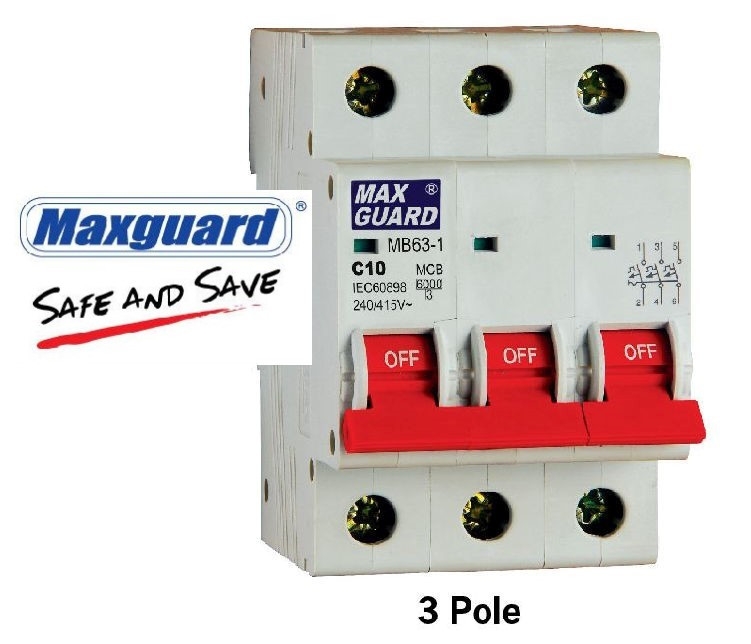 Maxguard-3poleMCB Maxguard  Electric Circuit Breaker