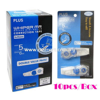 PLUS CORRECTION TAPE REFILL 2 IN 1 5MM X 6M WH-605R-2P