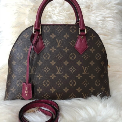 (SOLD) Louis Vuitton Monogram Alma BN B in Raisin with Strap (Two Ways Carry)