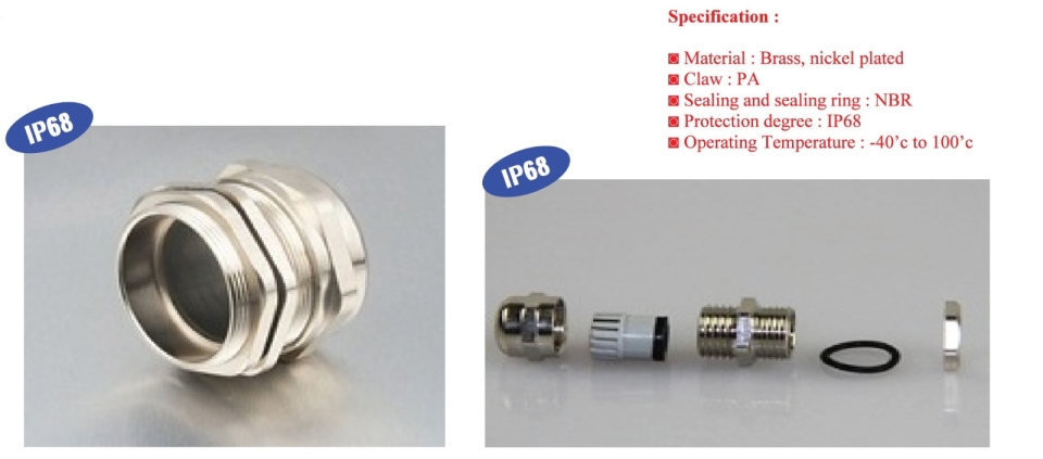 InkedBrass Cable Gland IP68 Cable Gland