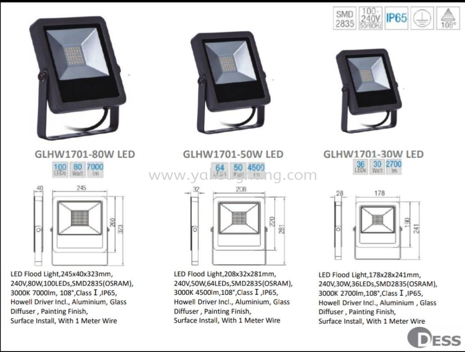 GLHW1701-30W LED DESS OUTDOOR LAMP