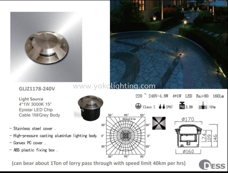 GLJZ1178-240V DESS OUTDOOR LAMP