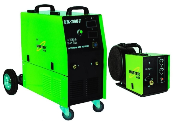 MASTERWELD J-MIG 200I WITH 9MTR EXTERNAL FULL COVERED WIRE FEEDER INVERTER WELDER