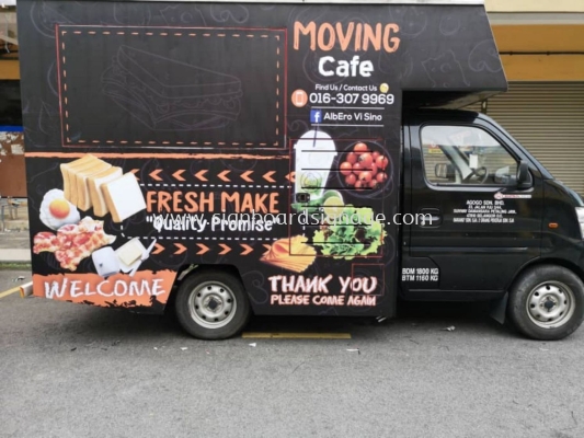 Moving Cafe Truck Box Lorry UV Sticker at Klang