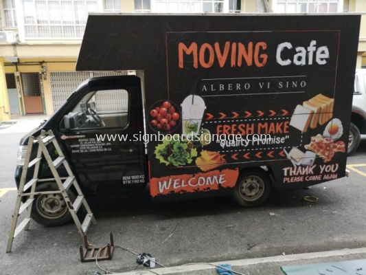 Moving Cafe Truck Box lorry Uv Sticker at Klang