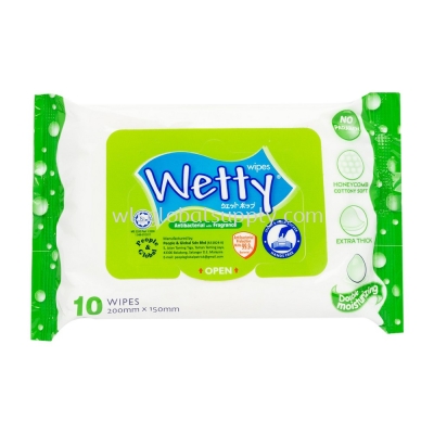 Wetty Antibacterial Fragrance Wet Wipes 10 PCS