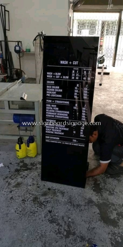 Hair Culture Price List Acrylic Display Stand at Sungai Wang KL