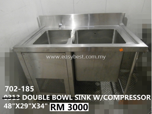 USED : 702-185 2 BOWL SINK W/ COMPRESSOR RM3000