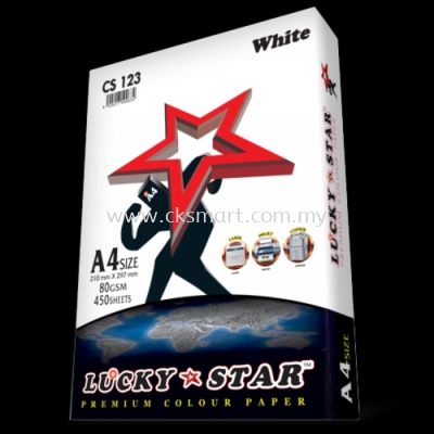 LUCKY STAR COLOUR PAPER A4 80GSM CS 123 - WHITE 