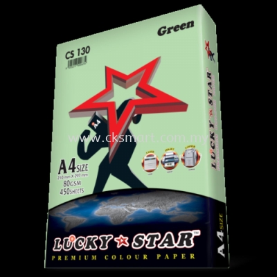 LUCKY STAR COLOUR PAPER A4 80GSM CS 130 - GREEN 