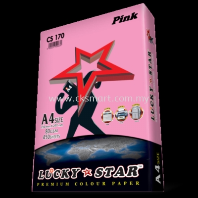 LUCKY STAR COLOUR PAPER A4 80GSM CS 170 - PINK 