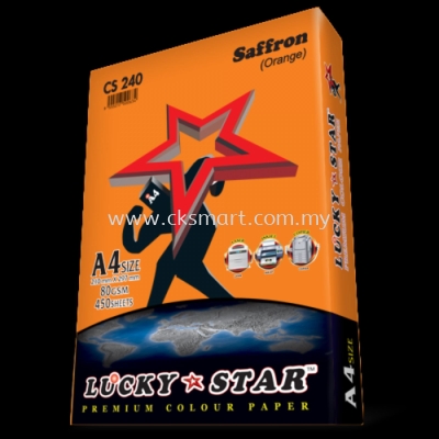 LUCKY STAR COLOUR PAPER A4 80GSM CS 240 - SAFFRON 